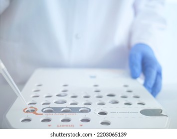 Laboratory Worker. Illumina Next Generation Sequencing. Genetic Engineering, Genetic Modification, Designer Baby And Cloning Concept. Cancer Screening And Medical Technology