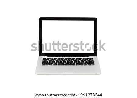 labtop on white background and white LED