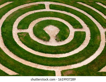 Labyrinth of the back garden of Chartres Cathedral, Brittany, France