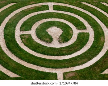 Labyrinth of the back garden of Chartres Cathedral, Brittany, France