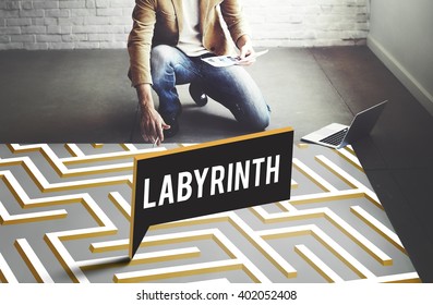 Labyrinth Challenge Complexity Business Decision Concept