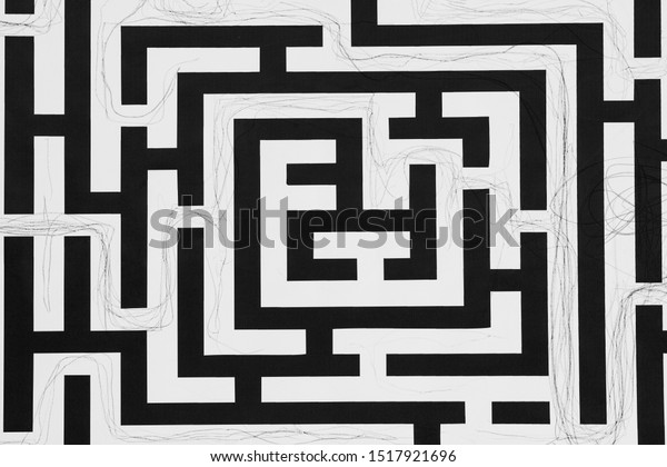 Labyrinth Maze Concept Stalemate Deadlock Black Stock Photo Edit Now