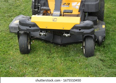 Lac De Madine, France - March 15th 2020 : Cub Cadet Yellow Tractor Mower