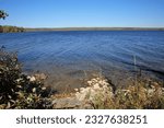 Lac La Biche, Alberta, Canada - Sept.21.2022 - A stay in the Sir Winston Churchill Provincial Park on a peninsula in the Lake Lac La Biche.