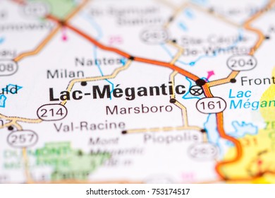 Lac Megantic. Canada On A Map.