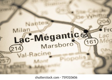 Lac Megantic. Canada On A Map.