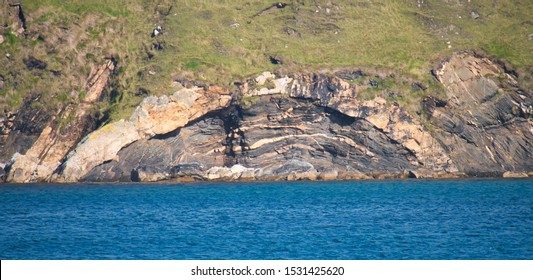 A Laccolith Rock Formation At Lunda Wick, Opposite St Olaf's Kirk On The Island Of Unst In Shetland, Scotland, UK