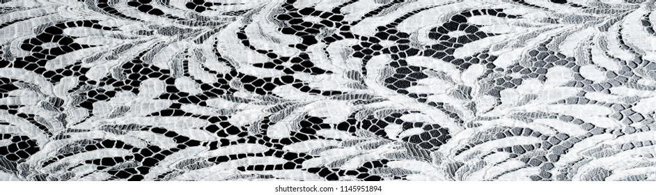 Lace Fabric Texture Lace On Black Stock Photo 1145951894 | Shutterstock