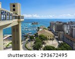 Lacerda Elevator and All Saints Bay (Baia de Todos os Santos) in Salvador, Bahia, Brazil.