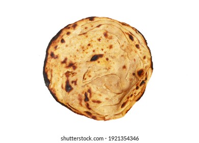 Lachha Paratha Isolated On White Background With Clipping Path