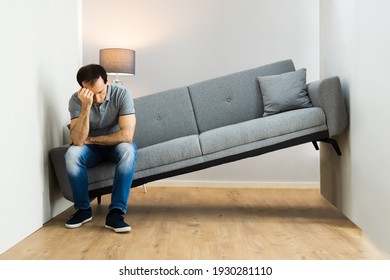Lack Of Space Interior Design Mistake. Sofa Furniture Does Not Fit