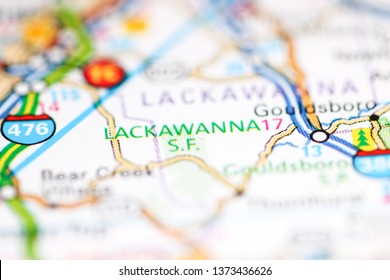 Lackawanna SF. Pennsylvania. USA On A Geography Map