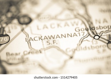 Lackawanna SF. Pennsylvania. USA On A Geography Map