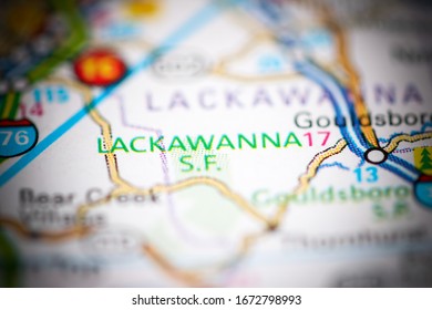 Lackawanna SF. Pennsylvania. USA On A Geography Map