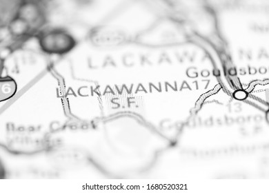 Lackawanna SF. Pennsylvania. USA On A Geography Map