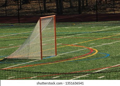 Lacrosse Goal On Turf Field.