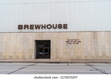 LaCrosse, Wisconsin - June 11, 2022: Sign for the famous Brewhouse at the City Brewery, which makes Miller, Coors among other drinks