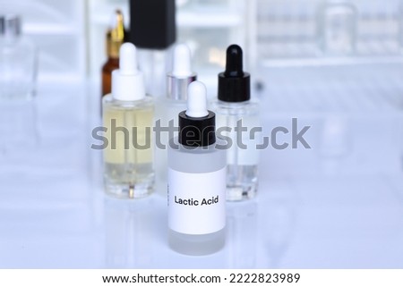 lactic acid in a bottle, chemical ingredient in beauty product, skin care products