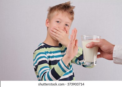 Lactose Intolerance. Dairy Intolerant Child Refuses To Drink Milk