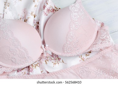 lacy lingerie womens underwear on white background closeup