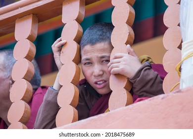 Ladakh, Northern India - june 26, 2015 : Tibetan young guy is participating Hemis Buddhist Festival at Ladakh, near Leh, North India
