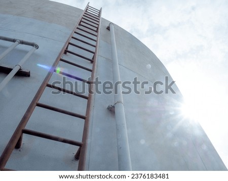 ladder climb the stairs tank water metal water industry tower outdoor steel construction step architecture building structure high factory storage white business tall container store oil equipment 
