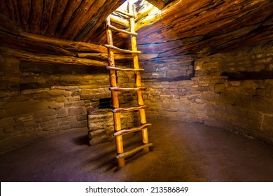 Ladder Descending Into Kiva, Mesa Verde National Park, Colorado.