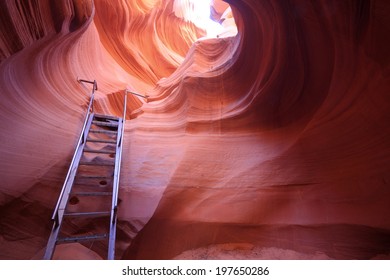 Ladder Down To The Antelope Canyon