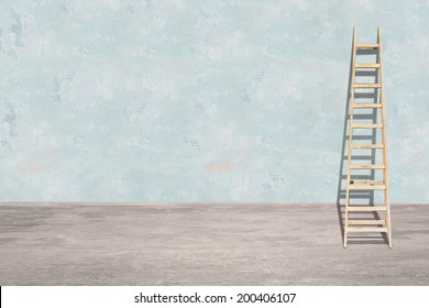 Ladder Leaning Against A Wall