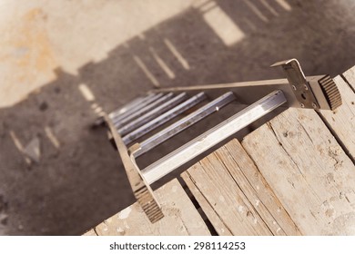 Ladder on a construction site. High angle view. - Shutterstock ID 298114253