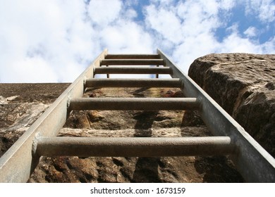 Ladder on side of wall