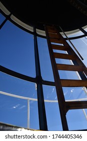 ladder and reflection in old lighthouse
