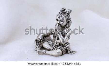 Laddoo Gopal Krishna Solid Idol. Thakur Ji Kanha ji or Krishna ji. 925 Silver Indian Deity Idol High Detail Finish for Pooja and Home Decor. Hindu Religions. God Idol. Little Baby Krishna.