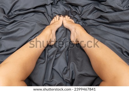 Ladies feet barefoot, ladies feet in bed, ladies bare legs, ladies ankles, female toes, painted toes, ankle jewellery, drink in bed, coffee in bed, breakfast in bed, duvet, bedding