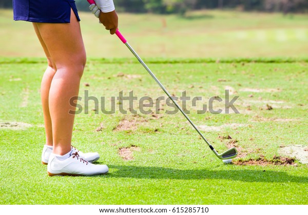 Ladies Golfers Setup Golf Swing Stock Photo Edit Now 615285710