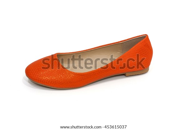 orange flat shoes ladies