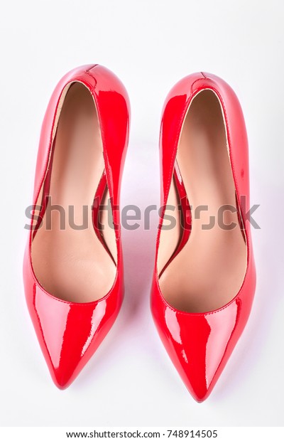 red shoes ladies heels