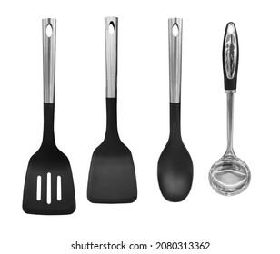 Ladle, turner, kitchen utensils isolated on white - Shutterstock ID 2080313362