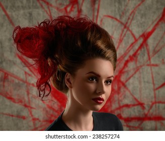 Lady Avantgarde Hair Bright Makeup On Stock Photo Edit Now 238257274