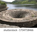 Lady Bower Dam, Derbyshire. Drainage escape