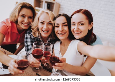 Lady Celebrate 8 March. Spring Time With Family Love Day For Beautiful Women. Sweet Wine. Breakfast For Women. Romantic Day Together. Smile And Happy Time With Friends. Lifestyle For Smile Old Woman.