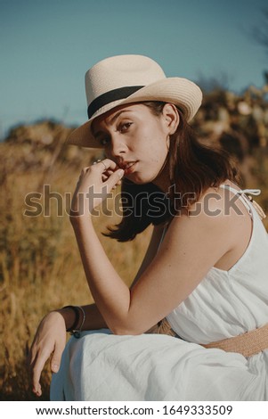 Lady in the hot desert