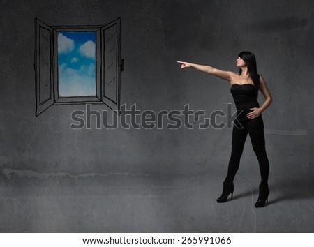 lady indicated blue sky