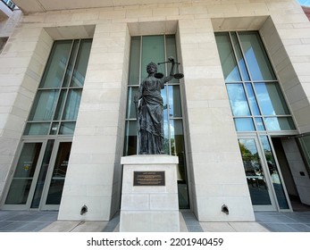 Lady Of Justice Monument At A Courthouse Augusta Georgia