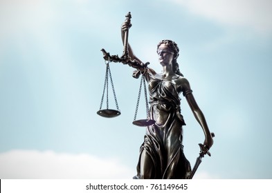 Lady justice, themis, statue of justice on sky background. law attorney court lawyer judge courtroom legal lady concept