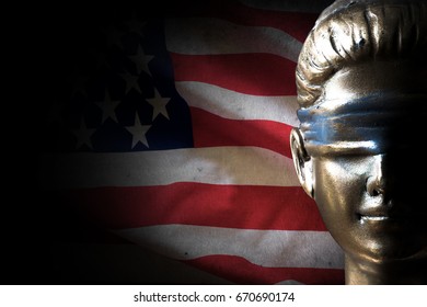 Lady Justice Us Flag Background Stock Photo 670690174 | Shutterstock