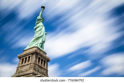 Lady Liberty & Moving Clouds
