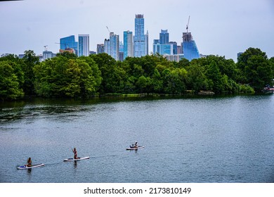 Ladybird Lake Austin Drone Water Skyline