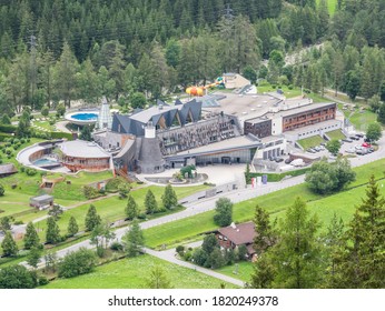 Laengenfeld, Tyrol, Austria - July 22, 2020: View Of The Aqua Dome Alpine Spa