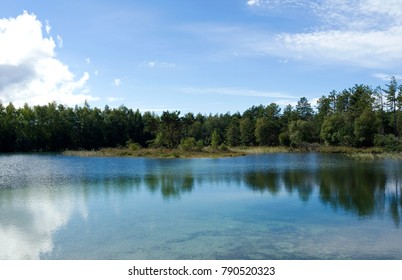 Laesoe / Denmark: Dreamy swimming pond in the woods near Byrum - Shutterstock ID 790520323